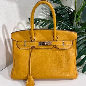 Hermes Birkin 30 Jaune D'or Clemence